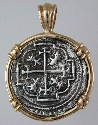 18252-Reverse; 1 inch Replica Treasure CFoin in Round Wire Frame