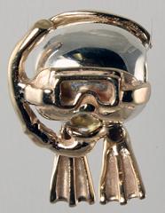 13334-Jacques Beadsteau, Diver Bead