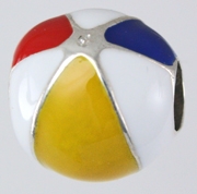13491-Enameled Beach Ball Bead - Traditional Colors