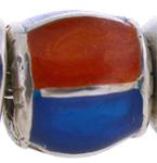 16965-Enameled Barrle-Orange and Blue