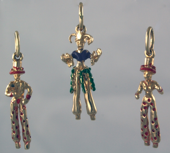 18070-18023-18071 - Enameled Stilt Walkers (Moko Jumbies)