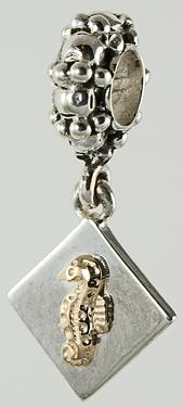 19127A- Rondelle with Seahorse Square