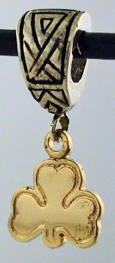19163-Celtic Bead with Shamrock Dangle