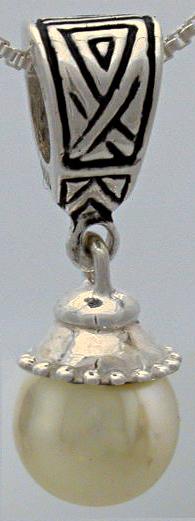 19174-White Pearl on Celtic Bead