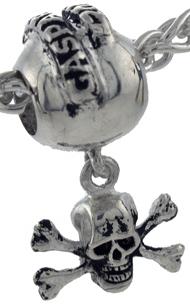 19176-Gasparilla Bead and Jolly Roger Dangle