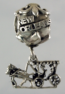 19191-New Orleans Bead with Carriage Dangle