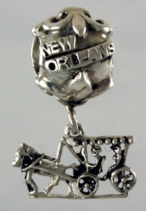 19191-New Orleans Bead with Carriage Dangle