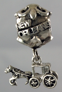 19192-New Orleans Bead with Carriage Dangle