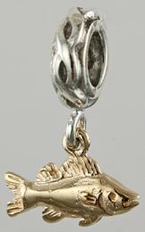19284A-Sterling Figure 8 Rondelle with 14K Walleye
