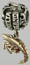 19228A-Amelia Island Bead with Shrimp Dangle