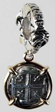 19251-Bermuda bead with Replica Coin Dangle