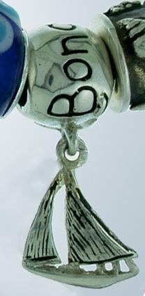 19149-Bonaire Bead with Sloop Dangle