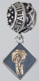 19123-Catalina Bead with Mixed Metal Palm Tree Dangle