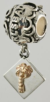 19304A-Carlsbad Bead with Mixed Metal Palm Dangle
