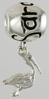 19270-High Polsh Sarasota Bead with Pelican Dangle