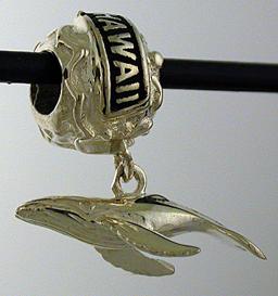 19148-Hawaii Bead with Humpback Whale Dangle