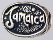 13494-Jamaica Bead with Ganja Leaf