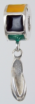 19340-Jamaica Enameled Barrel and Sandals Dangle