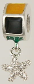 19341-Jamaica Enameled Wheel Bead with Starfish Dangle