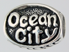 13838-Ocean City and Dolphin Oval Bead