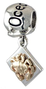 19178-High Polish Ocean City with Mixed Metal Square Crab Dangle
