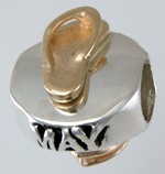 13582A- Cape May Sandal Bead in Sterling and 14K