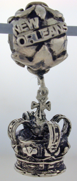 19199-New Orleans Bead with Crown Dangle