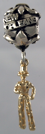 19200-New Orleans Bead with Stilt Walker (Moko Jumbie) Dangle