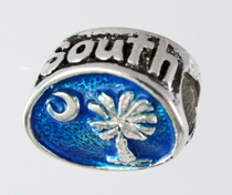 13902-Enameled South Carolina Crescent and Palmetto Bead