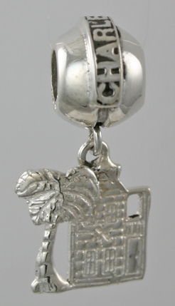 19222-Charleston Plaque Bead with Row House Dangle