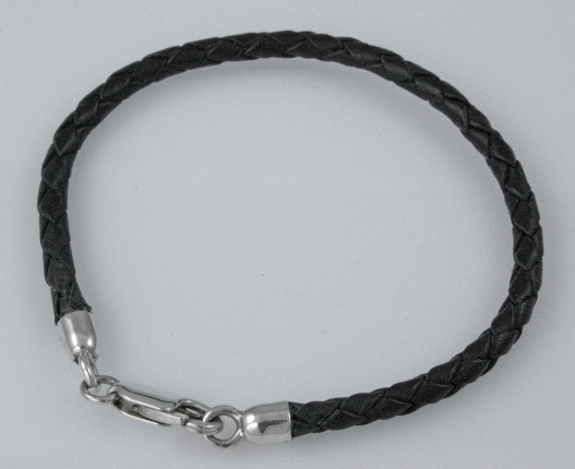 46138-Braided Leather Bead Bracelet