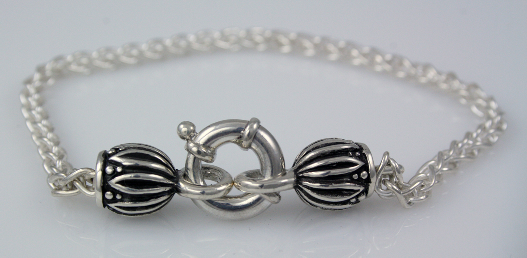 46180-Reller Signature Wheat Bracelet with Granulated End-Caps