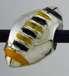 13214-Enameled Football Black and Gold