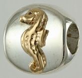 136634A-Lozenge Bead with 14K Seahorse