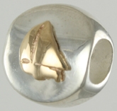 13636A-Sterling Lozenge Bead with 14K Sloop