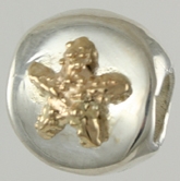 13637A-Lozenge Bead with Starfish and Conch in 14K