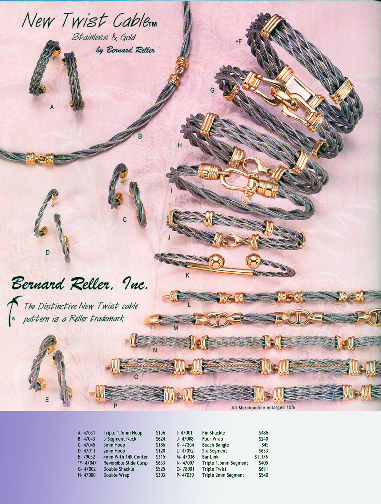New Twist™ Cable; Stainless and Gold