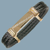 Nautically Inspired Cable Jewelry - The Ascent Black Titanium over Stainless Steel Cable Bracelet