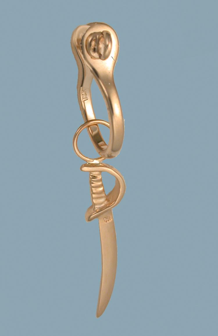 22mm Shackle Earring and Pirate Cutlass Dangle