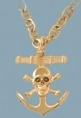18312 Skull & Bones on Traditional Anchor - Pendant