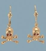 30654 Skull & Bones Earrings with Ruby Eyes!
