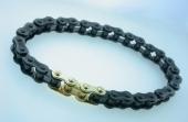 Black Titanium Clad Roller Chain with 14K Clasp