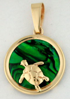 15751-Sea Turtle on Green Sea Opal
