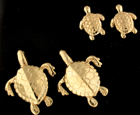 30535-Hawskbill and 30805-Green Sea Turtle Earrings