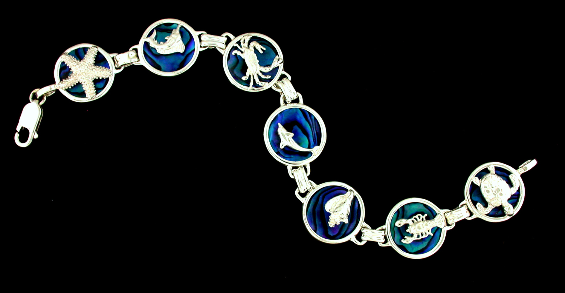 45425-Sea Turtle Sea Opal Bracelet