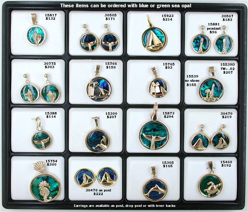 Sea Opal Pendants & Earrings