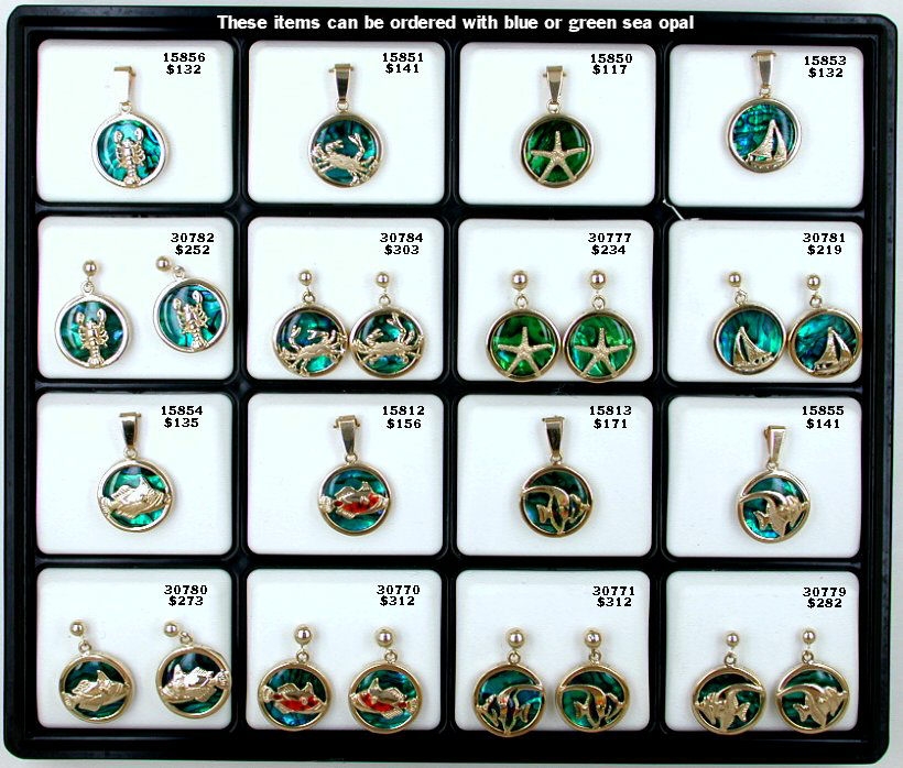 Sea Opal Pendant & Earring Sets